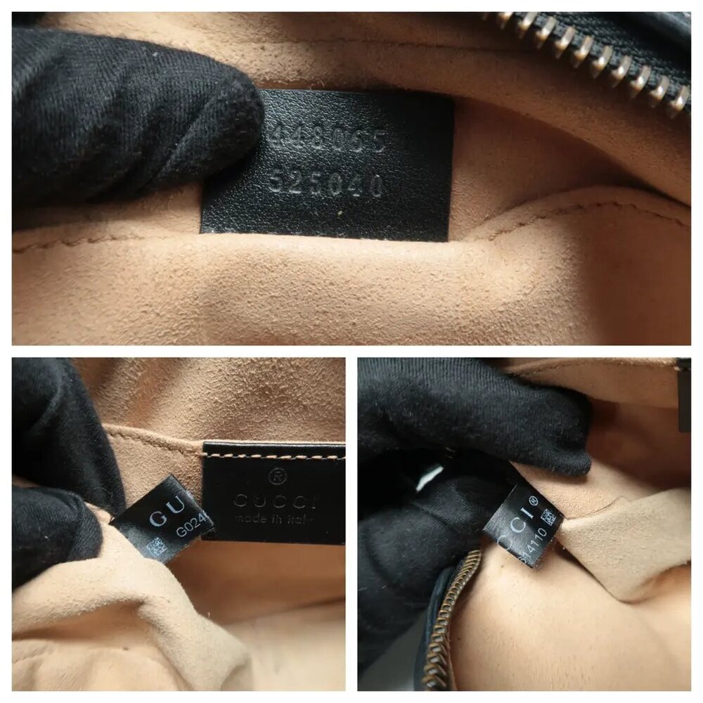 100% Authentic GUCCI GG Marmont Black Leather Shoulder Bag 882-112824 - Picture 11 of 12